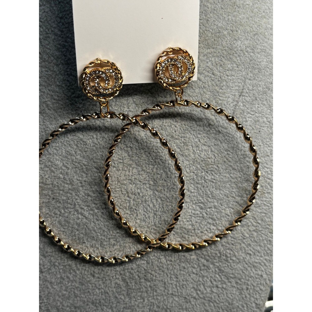 #65. Gold Twist Statement Clip-On Hoops